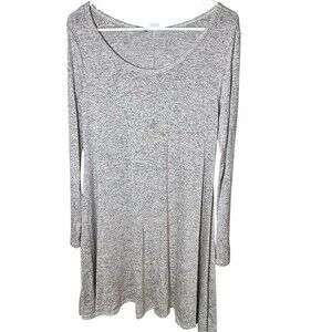 French Atmosphere Gray Knit Long Sleeve Dress Sz L